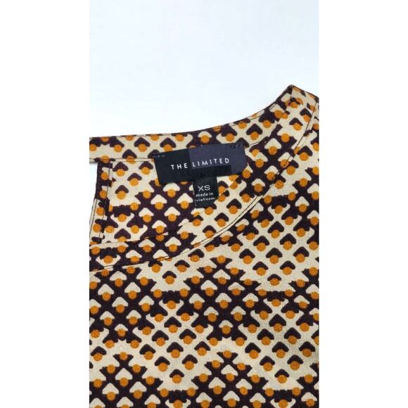 The Limited XS brown geometric sleeveless blouse women's small - Picture 2 of 5